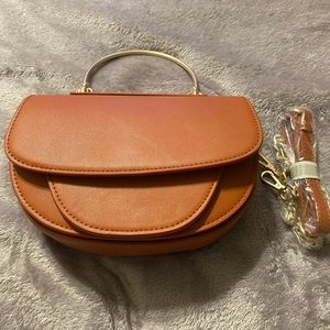 MELIE BIANCO Top Handle Cognac Handbag